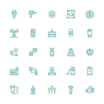 Power Visual Pack containing 25 Medium Stroke Outline Icons Flexible Icon System for Web Interfaces vector