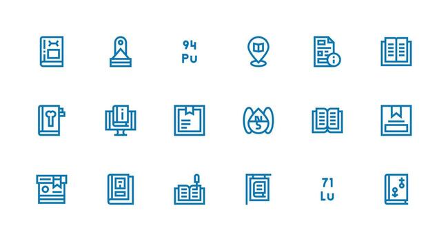 18 referencia íconos en fuerte carrera línea estético núcleo icono colección para diario Tareas vector