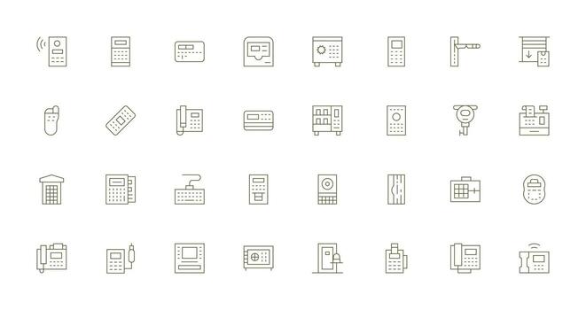 32 Delgado línea íconos para teclado gráficos todas dispositivo compatible icono conjunto vector