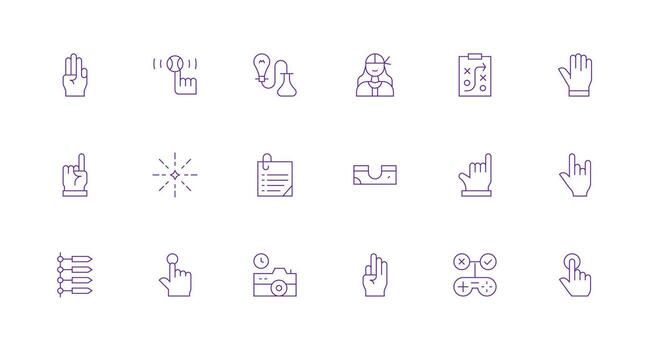 Minimal Line Icons from Action Set with 18 Vectors Web Icon Collection