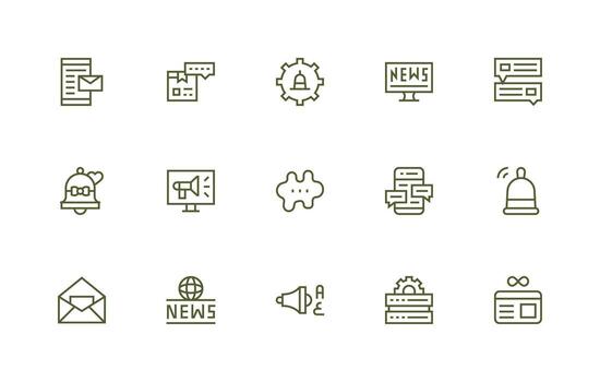 15 Regular Line Designs for Updates Icons Well-Structured Icons for Creative Use vector
