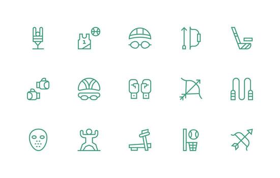 Regular Line Icons from Athlete Set with 15 Vectors Clean Icon Set Icon Pack for UI Projects