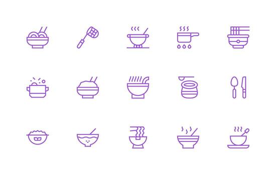 15 Regular Line Icons for Soup Graphics Simplified Icon Pack for Visual Tools vector