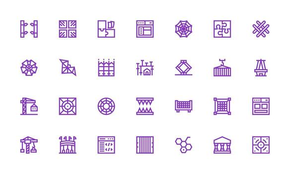 Bold Line Style Framework Icons with 28 Vectors Icon Set