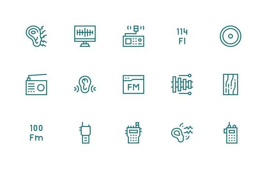 regular línea íconos desde frecuencia conjunto con 15 vectores sencillo icono paquete