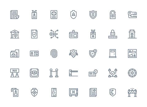 Regular Clean Line Icons from Access Control Set with 35 Vectors Smart Icon Collection