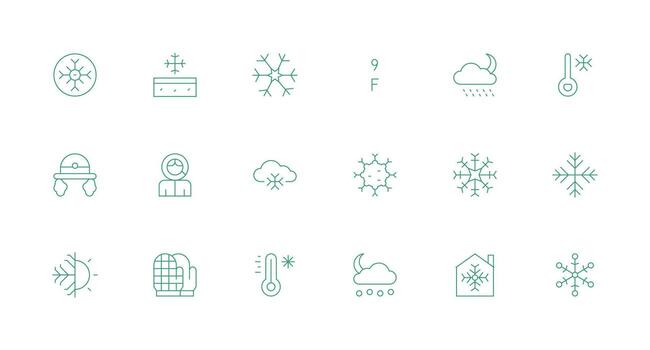 18 Icons for Frost in Minimal Line Format Icons Built for Visual Consistency Pack vector