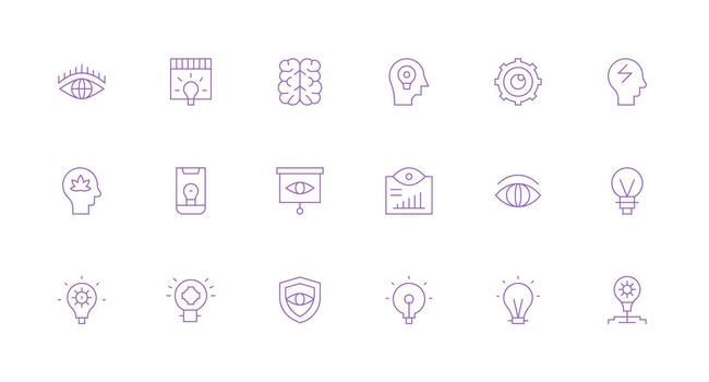 18 Minimal Line Style Icons from Insight Collection Minimal Icon Set for Interface Projects vector