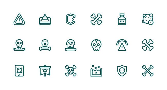 Strong Stroke Line Icons from Unsafe Set with 18 Vectors UI Icon Set