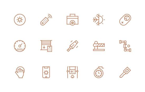 15 Icons for Control in Regular Line Format Design Ready Icon Set for Teams vector