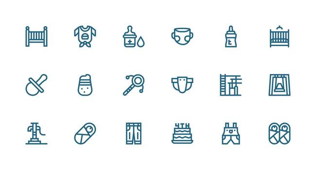 fuerte carrera línea íconos desde niñito conjunto con 18 vectores equilibrado icono conjunto para funcional diseño