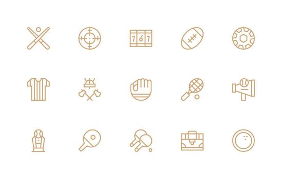 15 regular línea estilo íconos desde juego colección estándar icono paquete vector