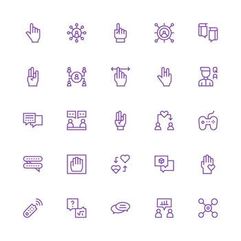 25 Medium Stroke Outline Designs for Interaction Icons Simple Icons for Interface and Wireframes vector