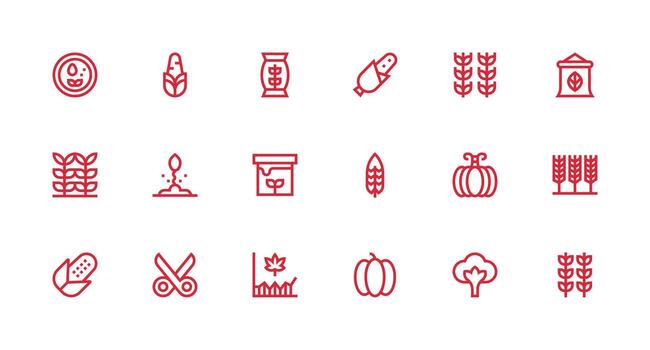 Crop Design Icons featuring 18 in Strong Stroke Line Style UI Icon Set vector
