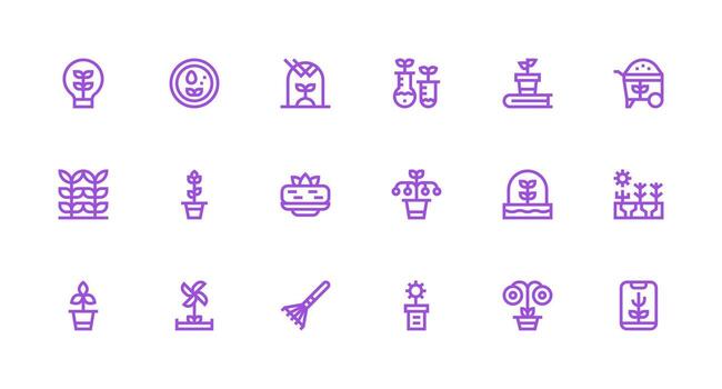 18 Icons for Sprout in Strong Stroke Line Format Well-Structured Icons for Creative Use vector