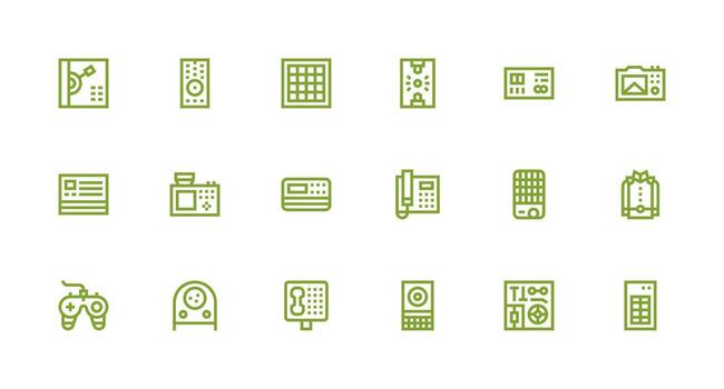 18 Strong Stroke Line Icons for Buttons Graphics Interface Icons for Daily Use vector