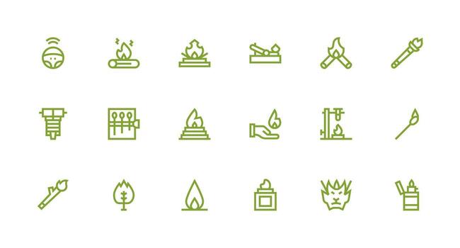 18 fuerte carrera línea vectores para encendido tema núcleo icono colección para diario Tareas