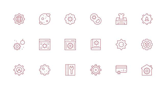18 Icons for Customization in Minimal Line Format Multi-Style Icon Collection vector