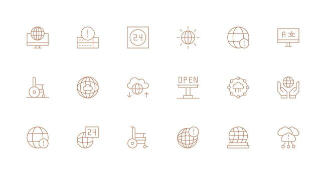 18 Minimal Line Icons for Accessibility Graphics Professional Icon Pack for Development Work vector