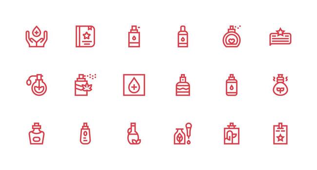 Essential Set with 18 Strong Stroke Line Icons UI-Ready Icon Collection vector