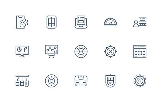 15 regular línea vectores para tablero tema interfaz íconos para diario utilizar