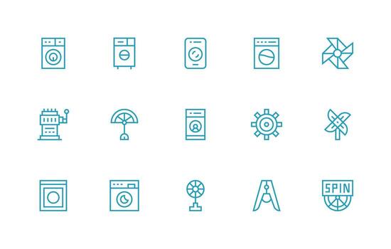 15 Regular Line Style Icons from Spin Collection Versatile Icon Collection for Designers vector