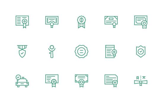 Regular Line Icons from Licensed Set with 15 Vectors Optimized Icon Pack for Digital Products