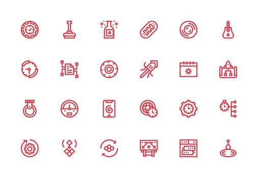 proceso conjunto con 24 grueso línea línea íconos sencillo íconos para interfaz y wireframes vector