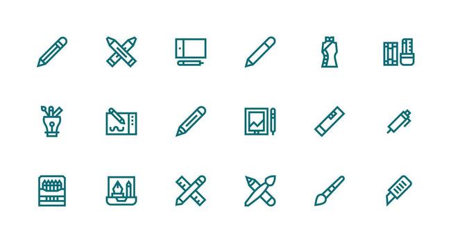 fuerte carrera línea íconos desde dibujar conjunto con 18 vectores interfaz íconos para diario utilizar
