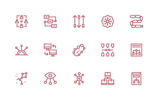 15 Regular Line Icons for Data Flow Graphics Interface Icons for Daily Use vector