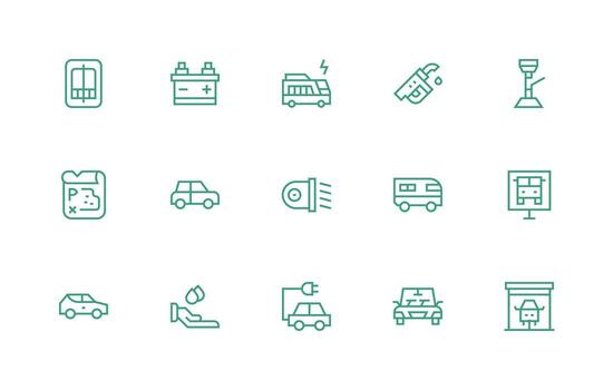 regular línea íconos desde automóvil conjunto con 15 vectores todas dispositivo compatible icono conjunto