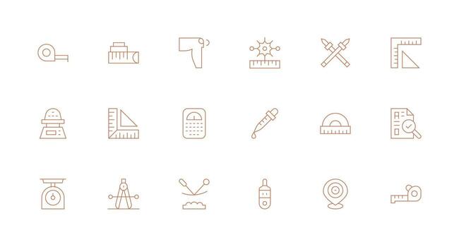 18 Icons for Accurate in Minimal Line Format Full Icon Library for UI Designers vector