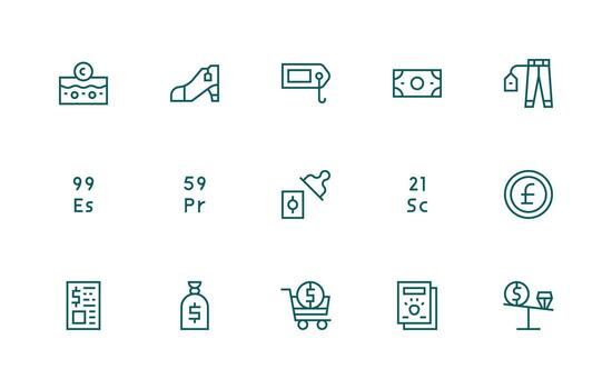 Regular Line Icons from Price Set with 15 Vectors Multi-Purpose Icon Pack for Templates