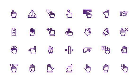 cursor conjunto con 28 negrita línea íconos escalable íconos para todas temas vector