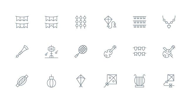 String including 18 Minimal Line Illustrations Functional Icon Series vector