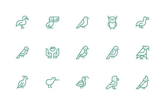 15 regular línea estilo íconos desde plumado colección de uso múltiple icono diseño paquete vector