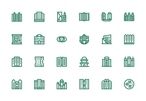 24 Icons for Complex in Thick Line Line Format Icon Set for Apps vector