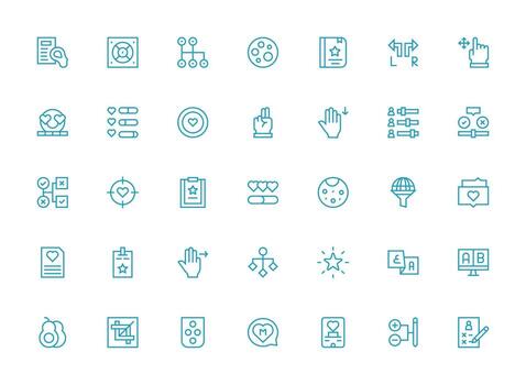 Regular Clean Line Icons from Selection Set with 35 Vectors Quick Access Icons for UI Development