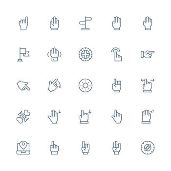 25 medio carrera contorno vectores para puntero tema sencillo íconos para interfaz y wireframes