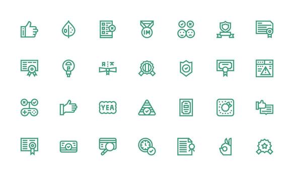 Validation Icon Set with 28 Bold Line Graphics Digital Icon Collection vector