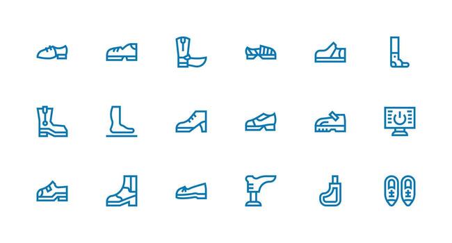 Strong Stroke Line Icons from Boot Set with 18 Vectors Reliable Icons for All Interfaces