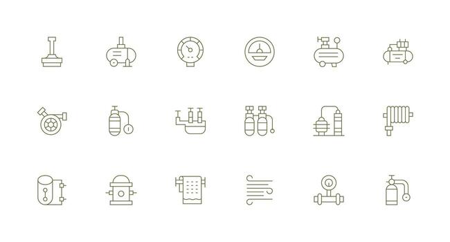 mínimo línea estilo presión íconos con 18 vectores bien estructurado íconos para creativo utilizar