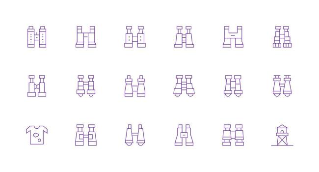 18 íconos para punteo en mínimo línea formato esencial icono colección vector