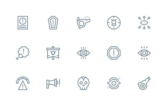 Regular Line Icons from Attention Set with 15 Vectors Detailed Icon Collection for Design Systems