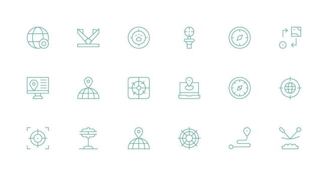 18 Icons for Positioning in Minimal Line Format Versatile Icon Collection for Designers vector