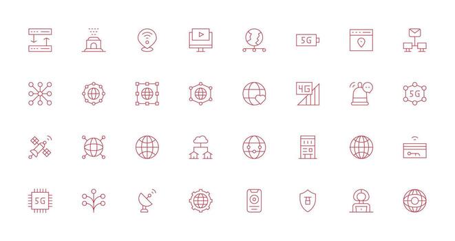 32 Thin Line Designs for Internet Icons UI and UX Focused Icon Collection vector