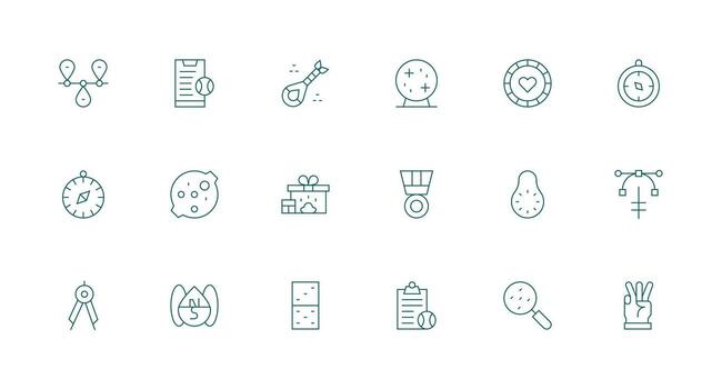 Points Set with 18 Minimal Line Icons UI-Ready Icon Collection vector