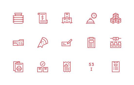 15 Order Icons in Regular Line Aesthetic Multi-Style Icons for Creative Projects vector