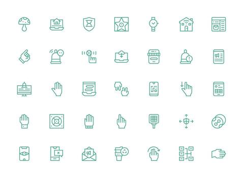 App featuring 35 Icons in Regular Clean Line Design Clean Icon Collection for Web Use vector