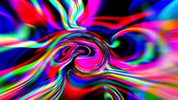 färgrik virvlande abstraktion på en mörk bakgrund skapar fascinerande mönster video